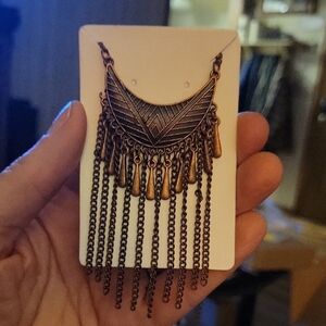 Tribal The Huntress Fringe Copper 34" + 3" Extension Necklace